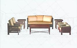 國(guó)際主義家具組合0083D模型