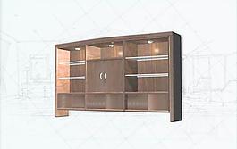 國(guó)際主義家具柜子0083D模型