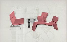 現(xiàn)代主義風(fēng)格之家具組合3D模型組合016