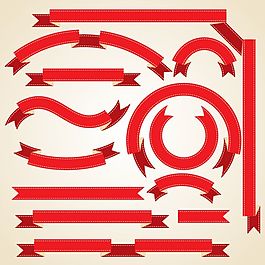 紅色絲帶矢量圖