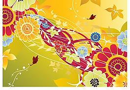 創(chuàng)意花卉背景矢量素材