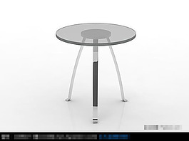 3D圆玻璃桌模型