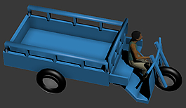 三輪車3D加人物