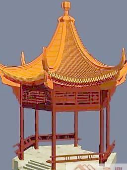 六角亭3D模型