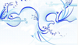 藍(lán)色夢(mèng)幻葉子矢量圖