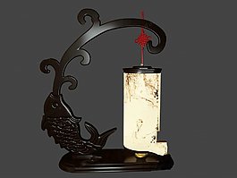 中式臺(tái)燈--躍鯉