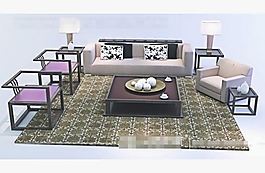 中式沙发3D模型