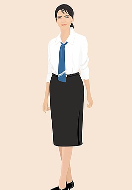 穿行政套裝的美女插圖