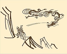 虎口白描畫