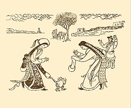 青蛙騎手白描