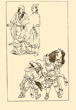 元代百姓服飾白描畫