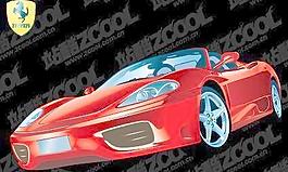 ferrarif360跑車矢量素材