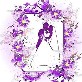 婚礼主题花边矢量素材