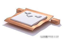 時尚現代雙人床3D模型