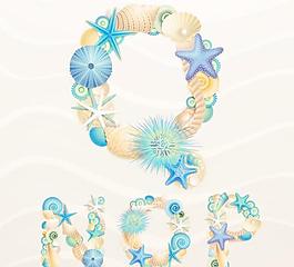 海洋主題字體設計矢量素材05