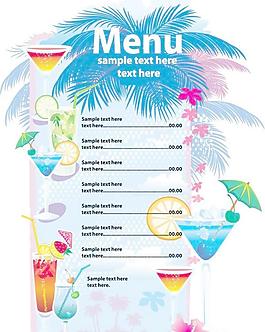 夏季飲品菜單矢量素材