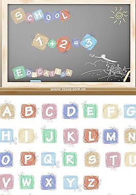 動畫效果的文字和數(shù)字矢量素材