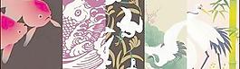 傳統(tǒng)的圖案系列矢量8-animals