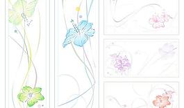 5色水彩風(fēng)格花卉矢量素材