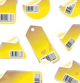 與條形碼標簽和標簽集黃色
