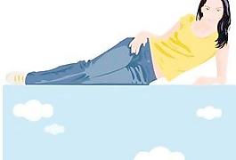 女孩躺的位置矢量10
