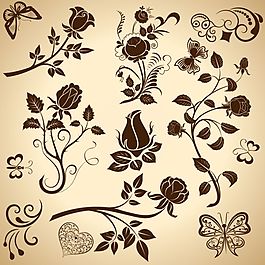 復古黃色花朵矢量