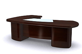 褐色老板辦公桌3D模型