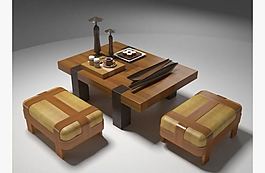 日本風桌椅3D