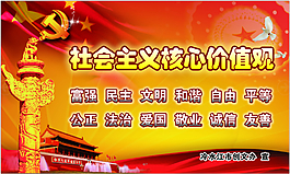 社会主义核心价值观机关单位橱窗展板