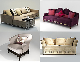 布藝沙發(fā)模型