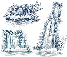 線描瀑布