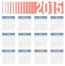 红2015年历矢量