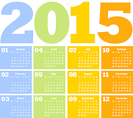 2015年歷矢量