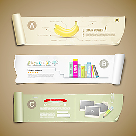 圖表的知識卷軸banner矢量
