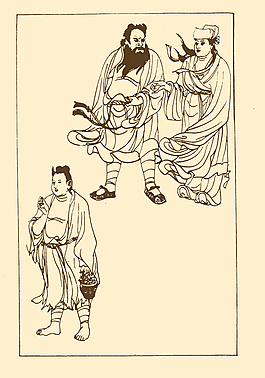 元代平民服飾白描