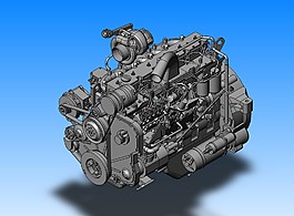 柴油發動機3D模型