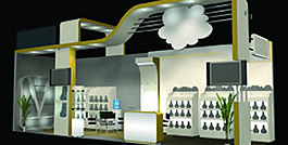 黄绿色设计展厅3D模型图