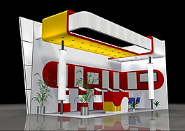 銀灰色背景產(chǎn)品展示廳效果圖3D模型