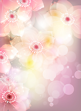 絢爛的花朵插畫矢量