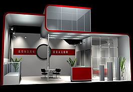 時(shí)尚簡(jiǎn)約展廳效果3D模板素材