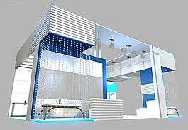藍色展臺模型設計