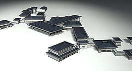 中國風格古代建筑群3D模型