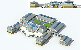 大型中式建筑3D模型