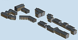 中國風格古代建筑群3D模型
