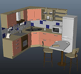 家居櫥柜3d模型圖片