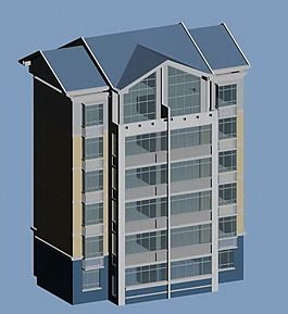3d豪華多層建筑模型