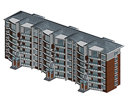 金碧辉煌多层建筑模型