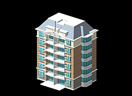 空中楼阁多层建筑模型