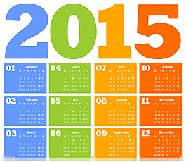 2015年年歷矢量