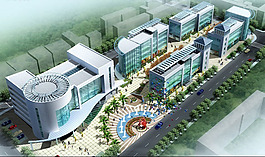 現代風 大型公共建筑工業園設計模型
